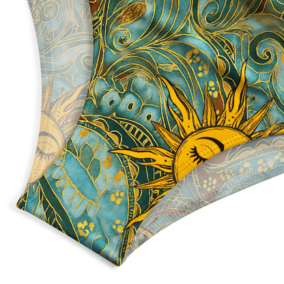 Purplehecate Golden Sun Wheel One-Piece Swimsuit