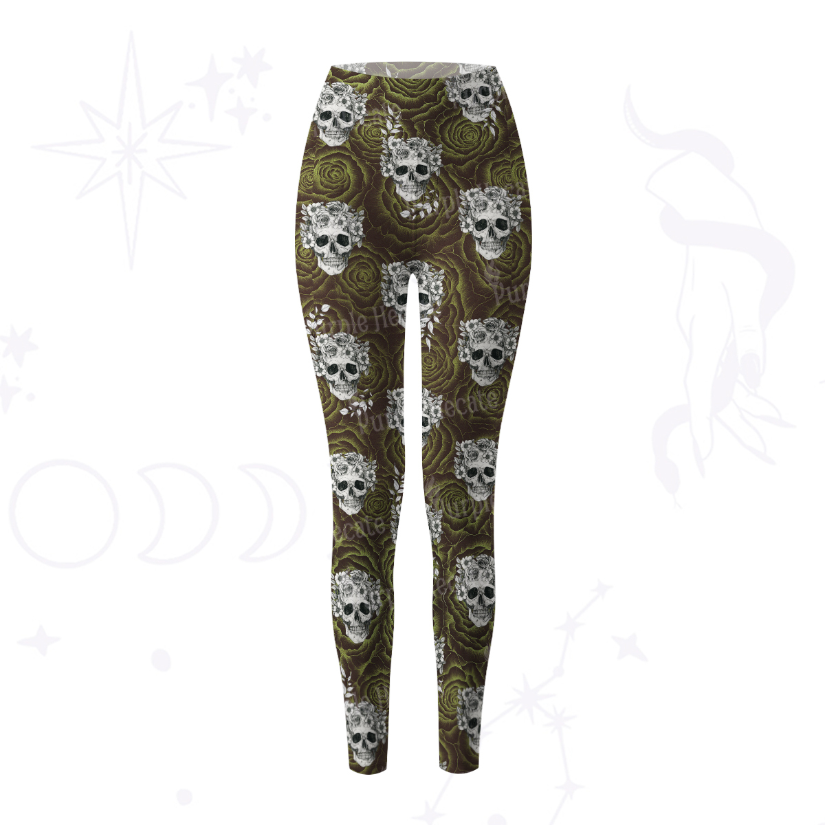 Purplehecate Rose Skull Yoga Pants