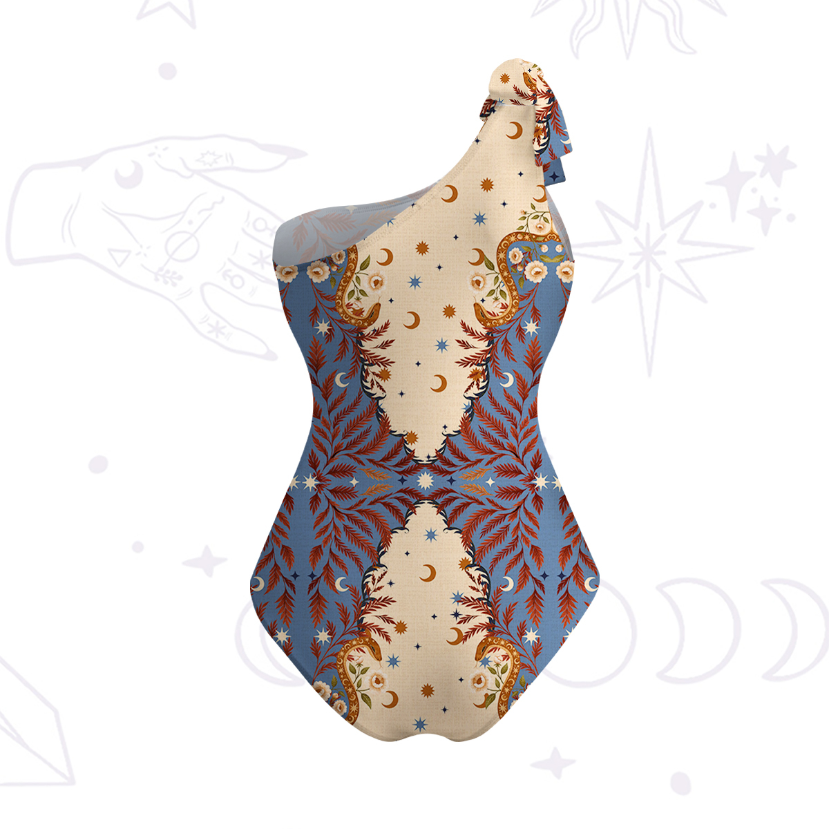 Purplehecate Celestial Ascension One-Shoulder One-Piece Swimsuit