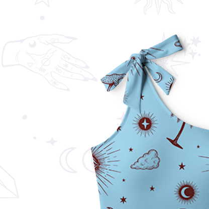 Purplehecate Eye of the Universe One-Shoulder One-Piece Swimsuit