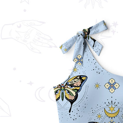 Purplehecate I Am Opening One-Shoulder One-Piece Swimsuit