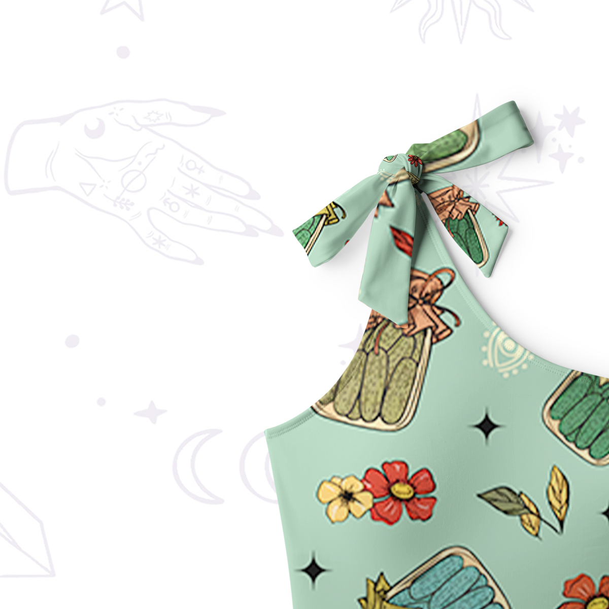 Purplehecate The Pickles One-Shoulder One-Piece Swimsuit