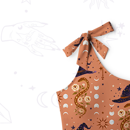 Purplehecate Witch's Enchantment One-Shoulder One-Piece Swimsuit