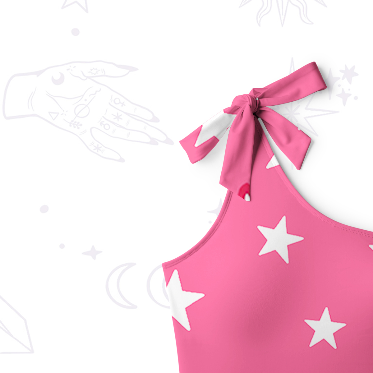 Purplehecate Dreamy Rainbow Unicorn One-Shoulder One-Piece Swimsuit