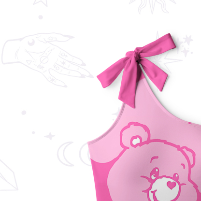 Purplehecate Sweet Dream Bear One-Shoulder One-Piece Swimsuit