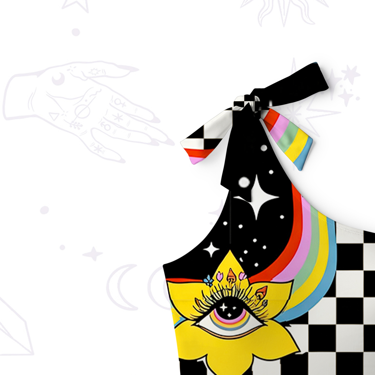 Purplehecate Enchanted Eye Blossom One-Shoulder One-Piece Swimsuit