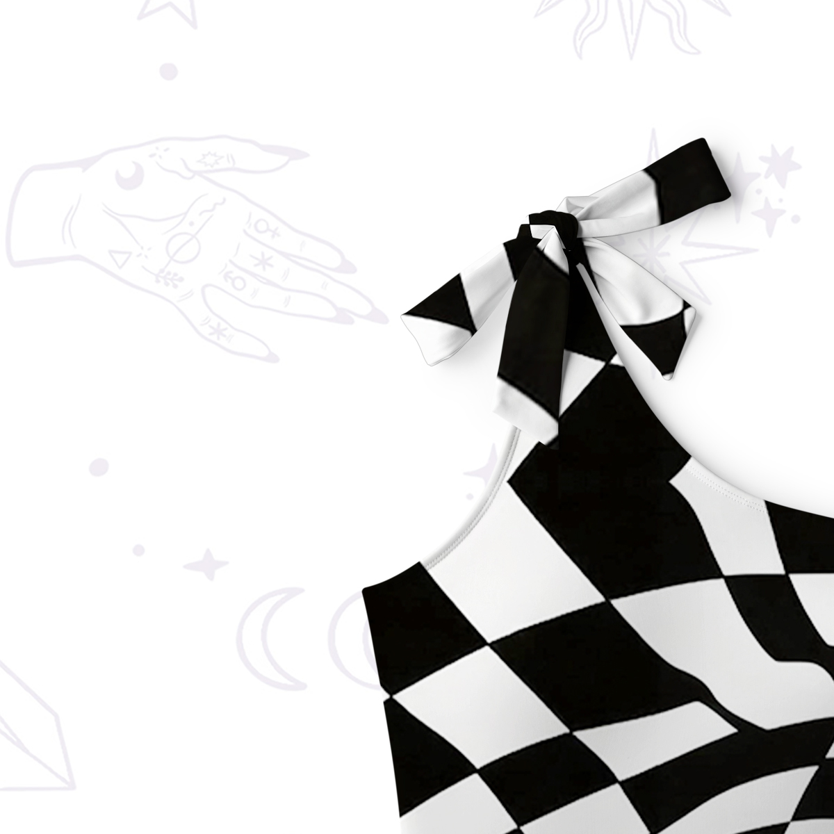 Purplehecate Trippy Rainbow Heart Eye One-Shoulder One-Piece Swimsuit