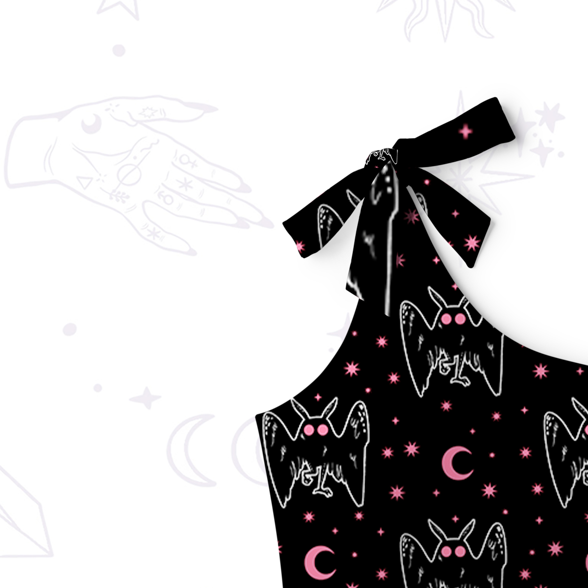 Purplehecate Witchy Mothman Night One-Shoulder One-Piece Swimsuit