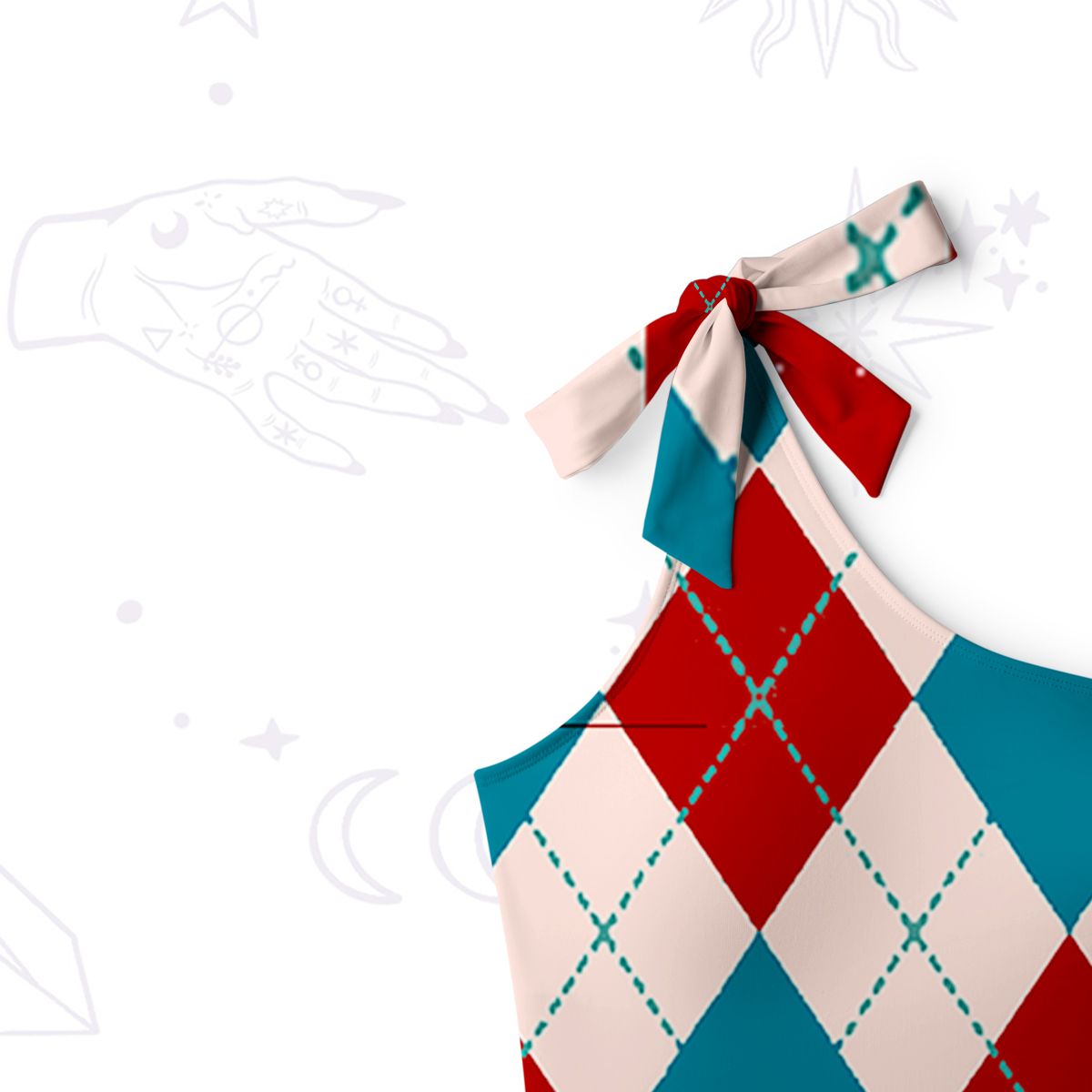 Purplehecate Queen of Hearts One-Shoulder One-Piece Swimsuit