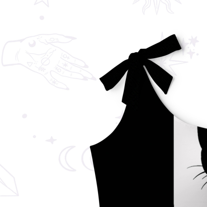 Purplehecate Peekaboo Cats One-Shoulder One-Piece Swimsuit