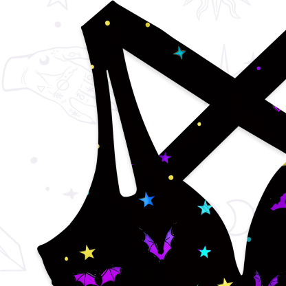Purplehecate Rainbow Bat One-Piece Swimsuit