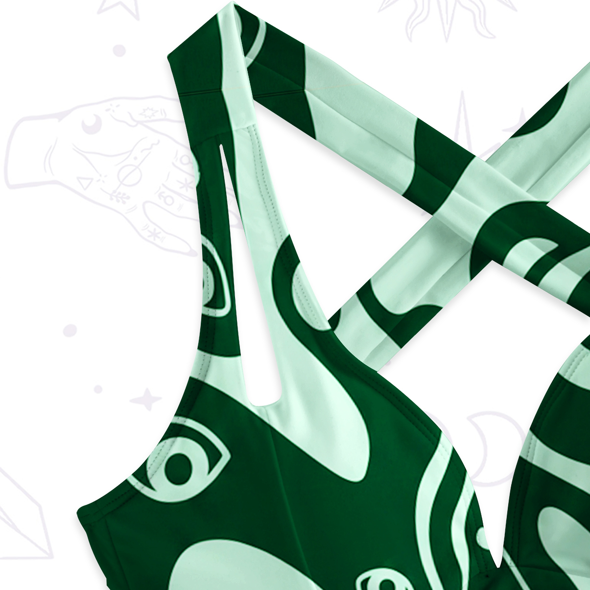 Purplehecate Psychedelic Eye Wave One-Piece Swimsuit