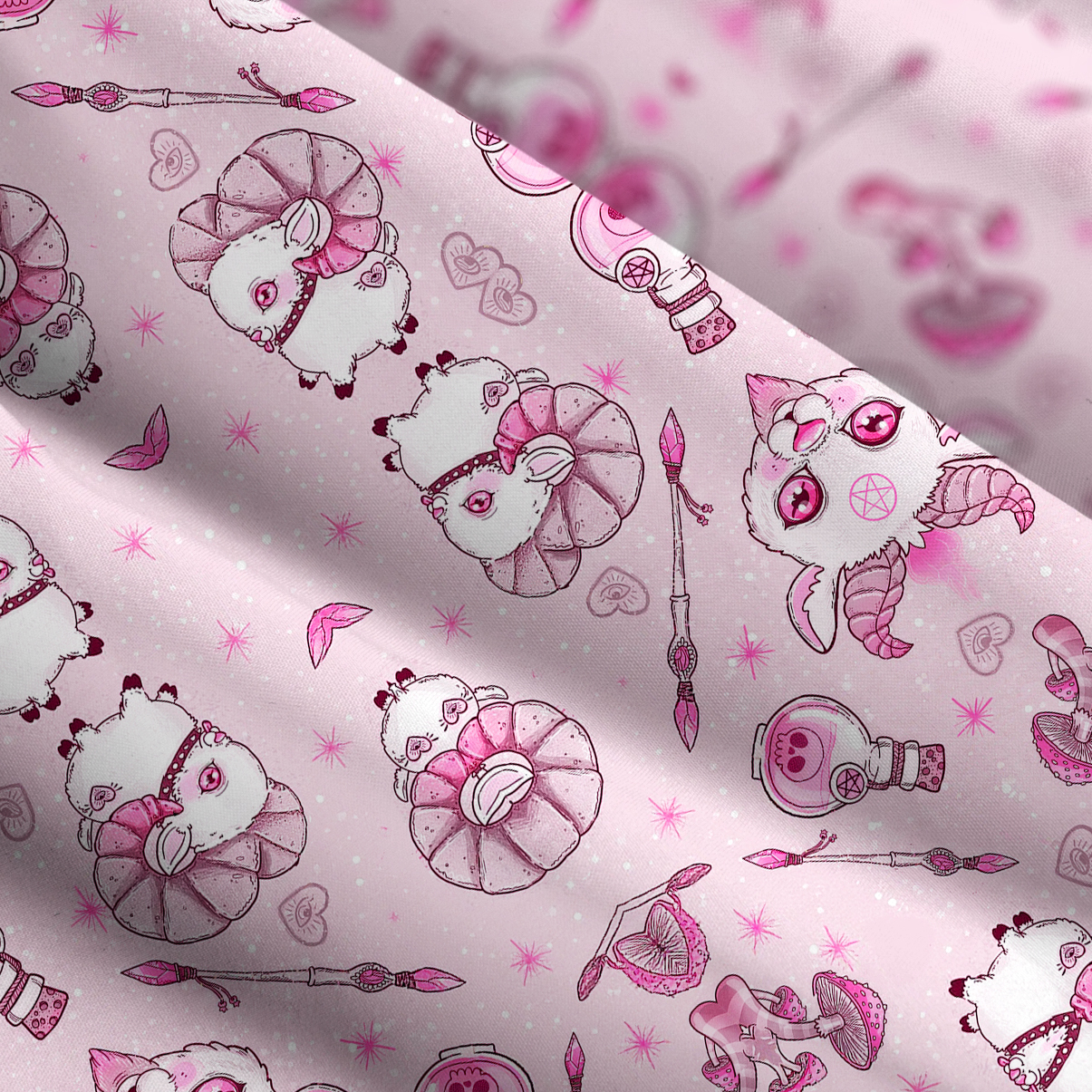 Purplehecate Pastel Occult Goat Wide Straps Maxi Dress