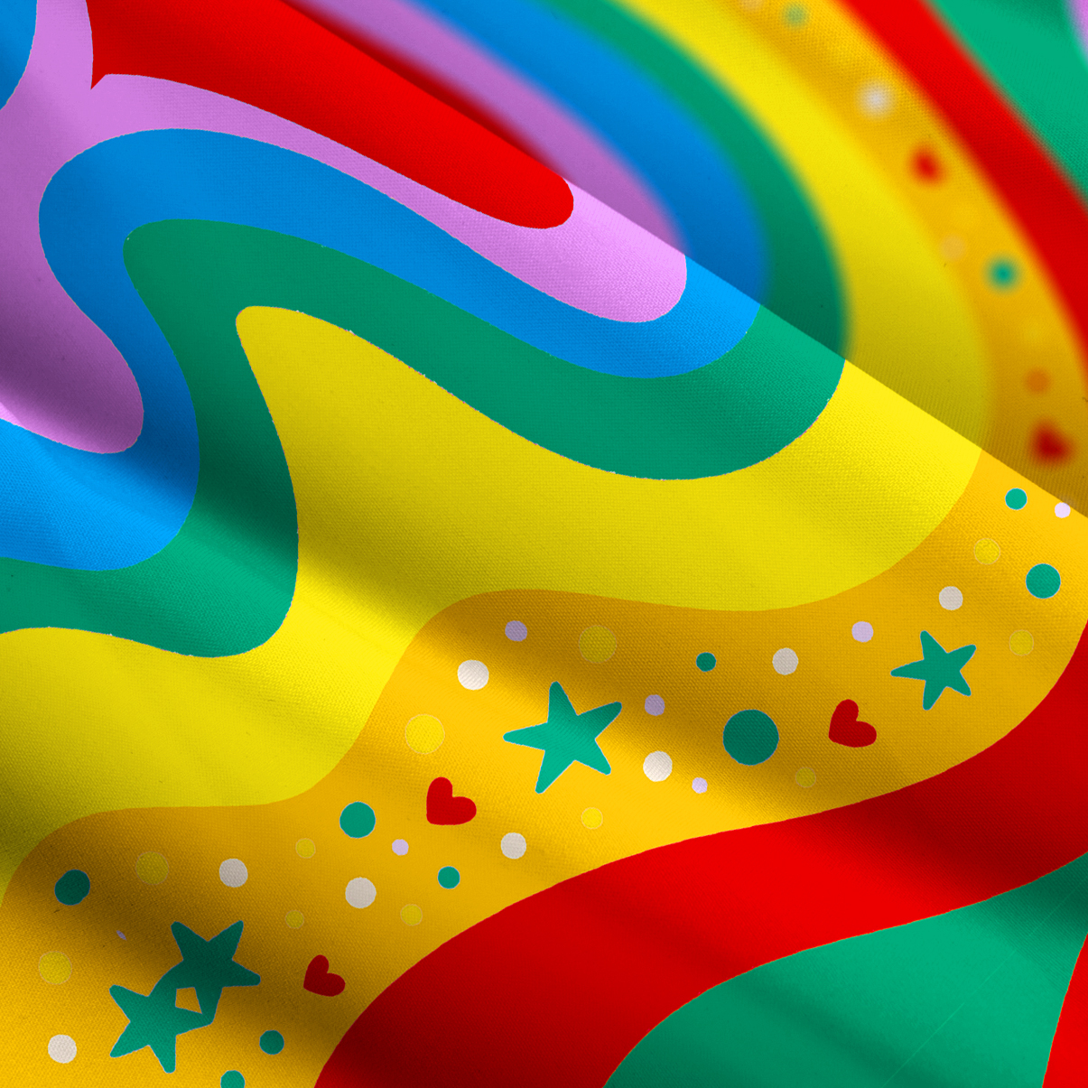 Purplehecate Dreamy Rainbow Waves Wide Straps Maxi Dress