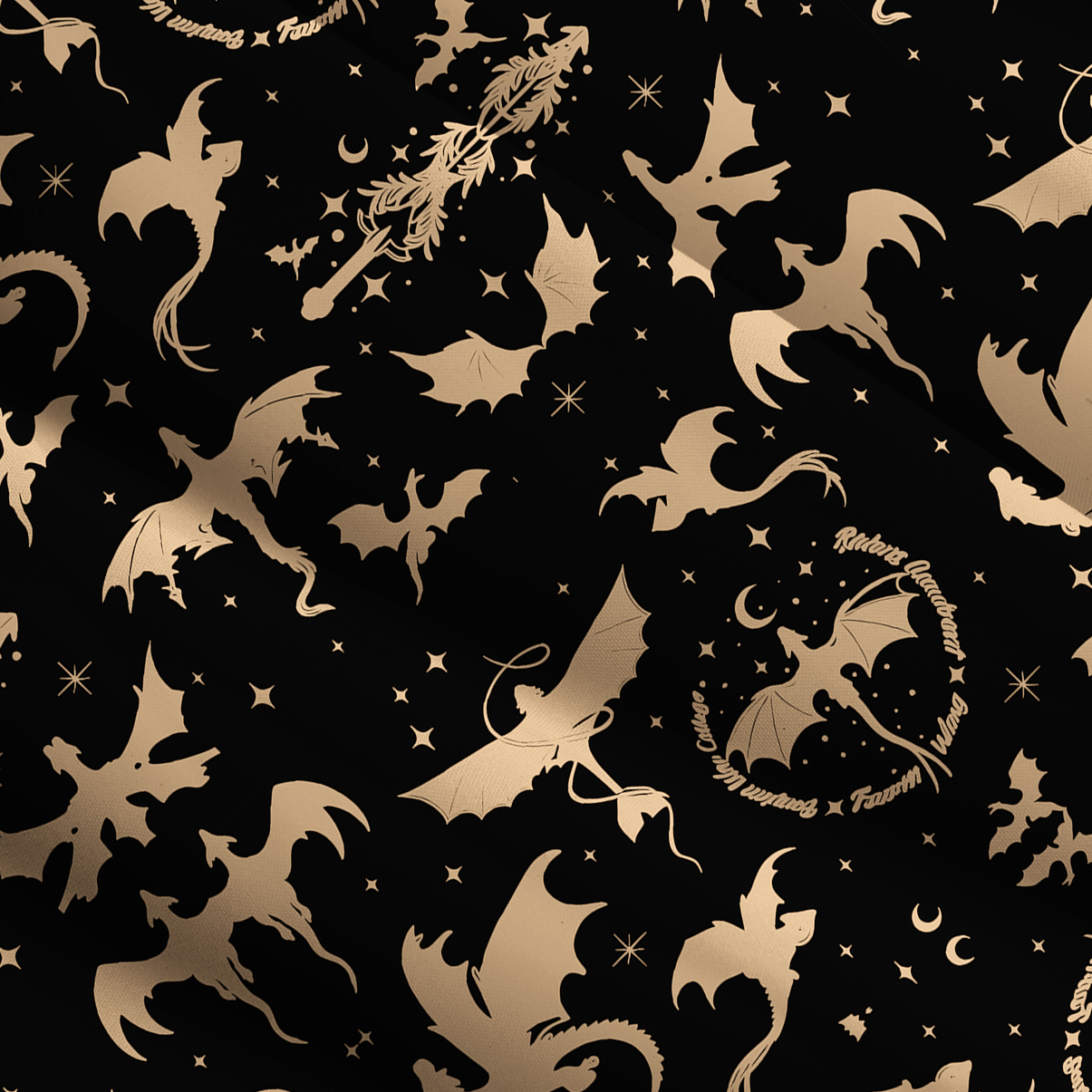 Purplehecate Fantasy Dragon Allover Wide Straps Maxi Dress