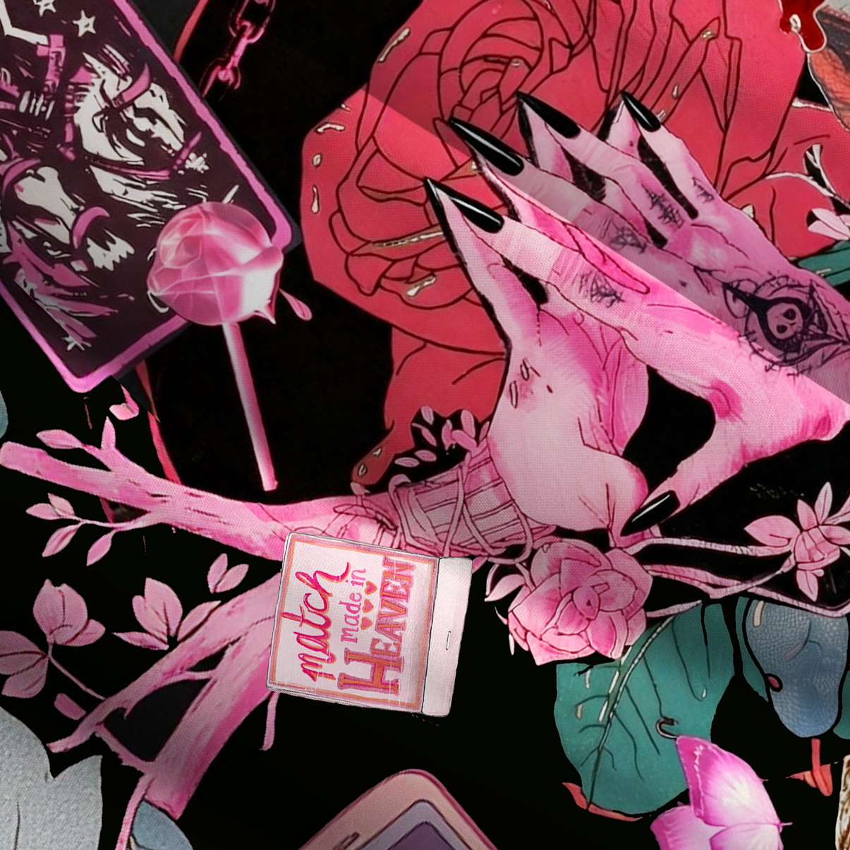 Purplehecate Pink Witch Spell Wide Straps Maxi Dress