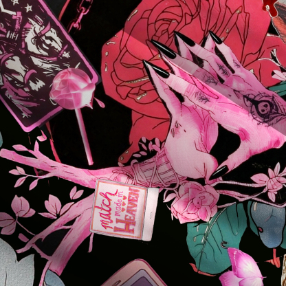 Purplehecate Pink Witch Spell Wide Straps Maxi Dress