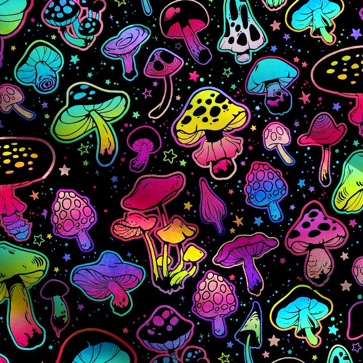 Purplehecate Psychedelic Mushroom Rave Wide Straps Maxi Dress