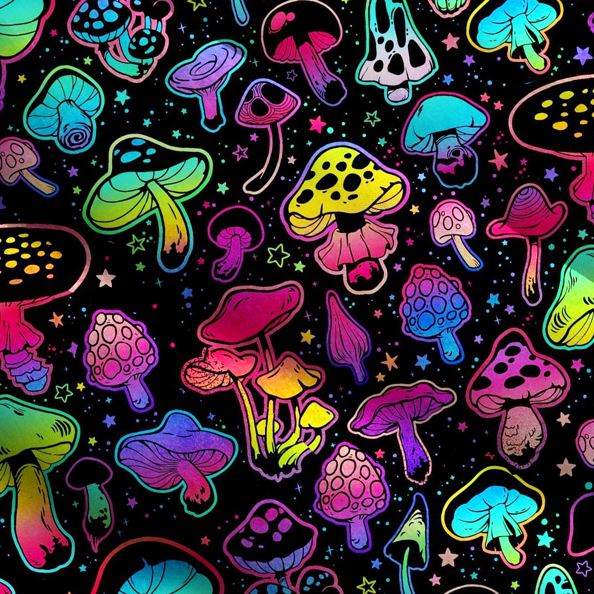 Purplehecate Psychedelic Mushroom Rave Wide Straps Maxi Dress