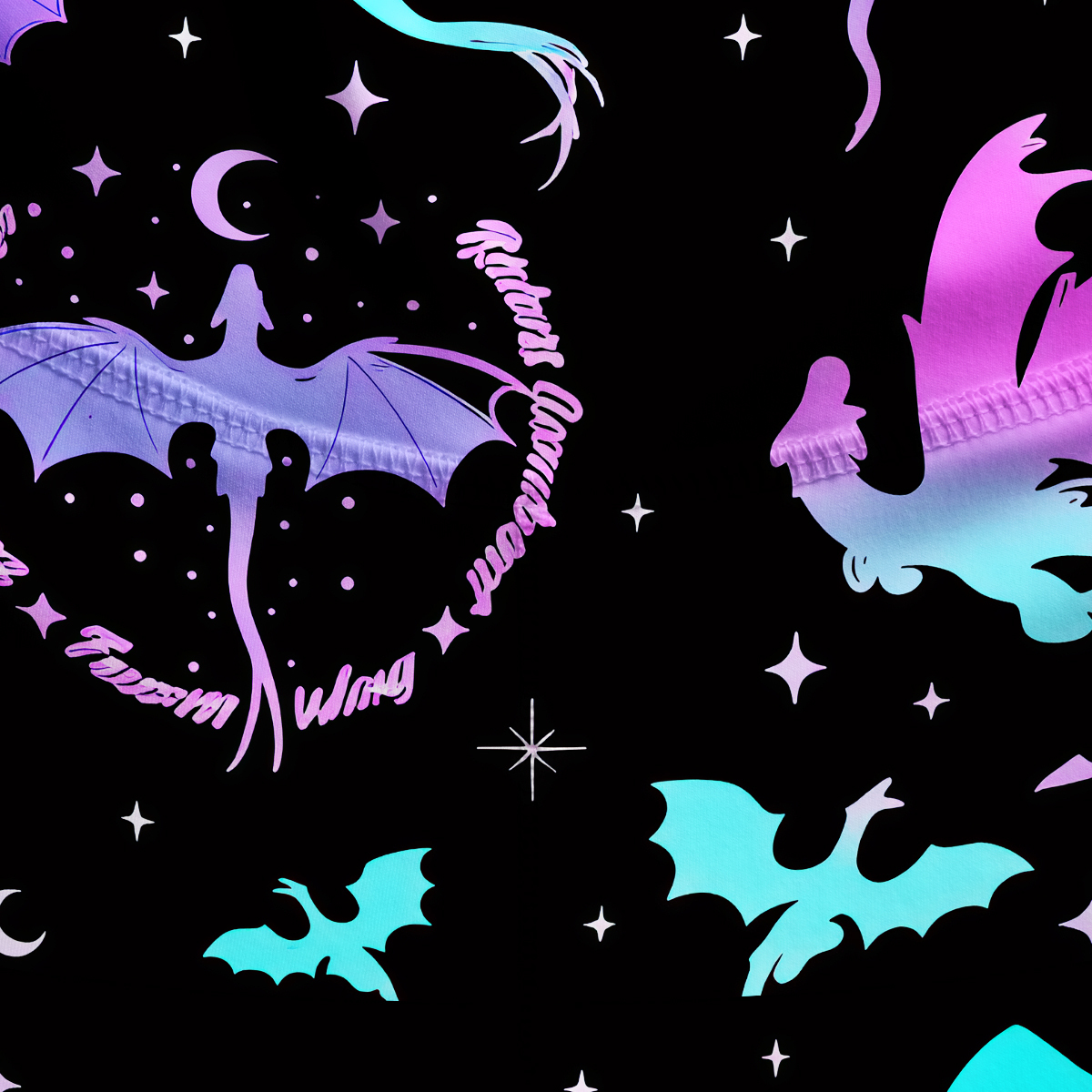 Purplehecate Neon Fantasy Dragon Allover Yoga Pants