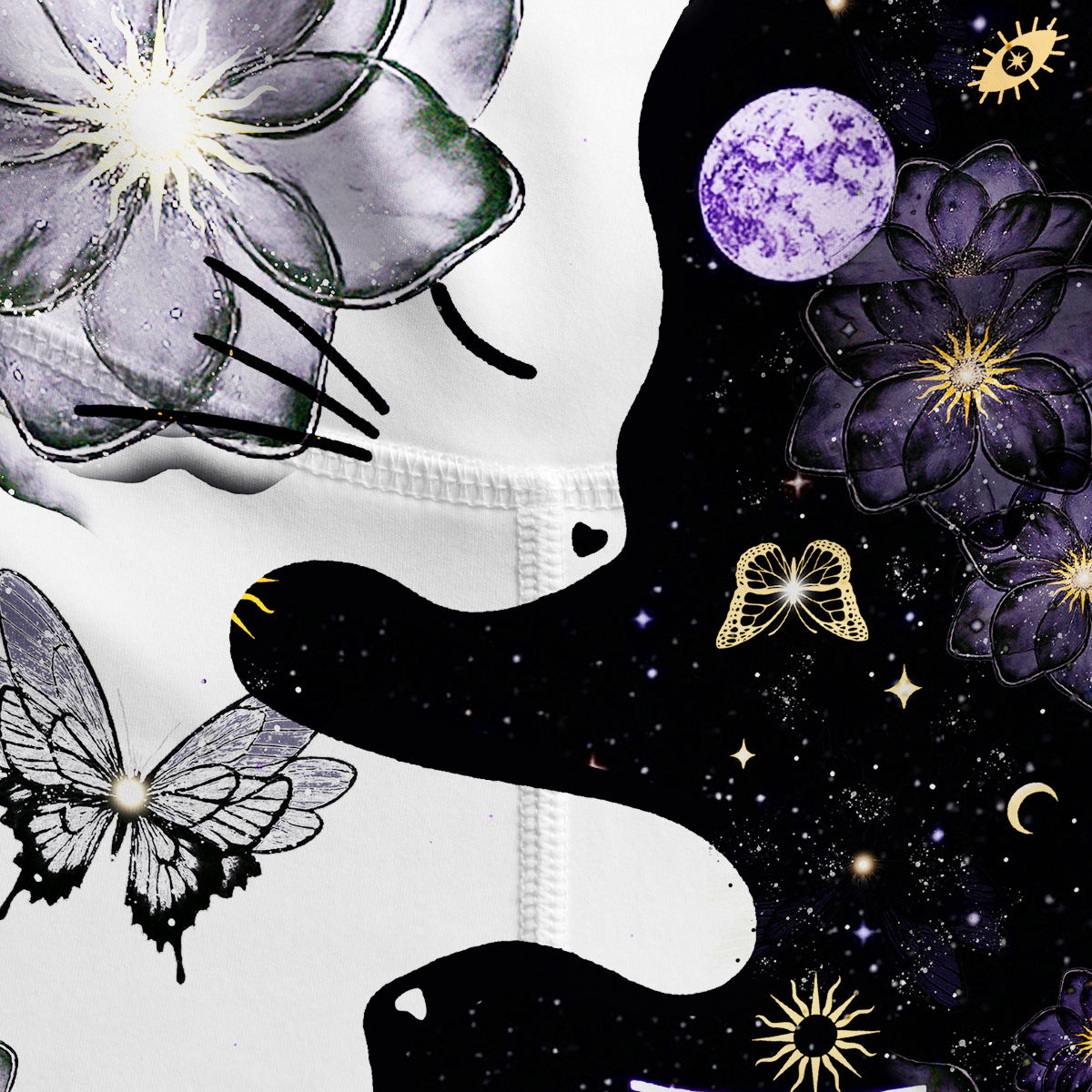 Purplehecate Starlit Cats & Butterflies Yoga Pants