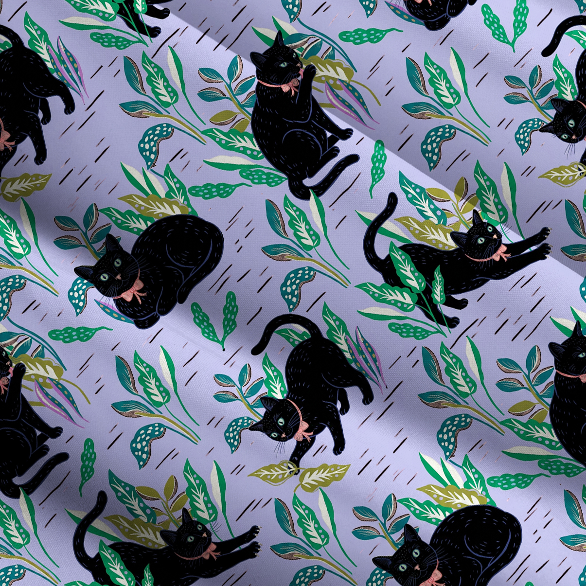 Purplehecate Enchanted Forest Black Cat Wide Straps Maxi Dress