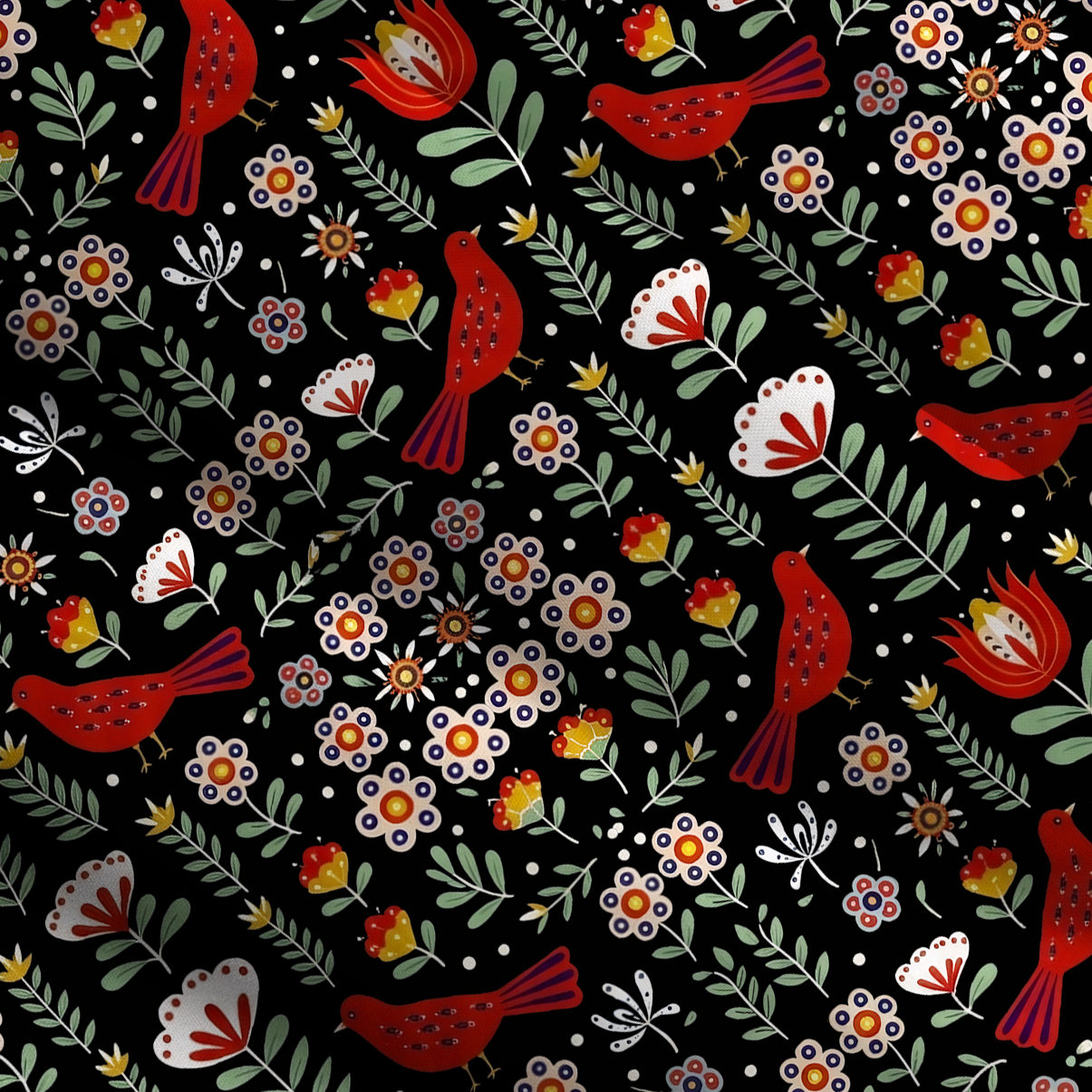 Purplehecate Mystic Forest Bird Wide Straps Maxi Dress