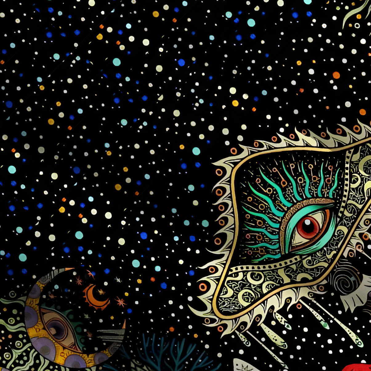 Purplehecate The Eyes of Nature Wide Straps Maxi Dress