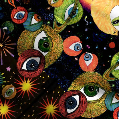 Purplehecate Inner Vision Wide Straps Maxi Dress