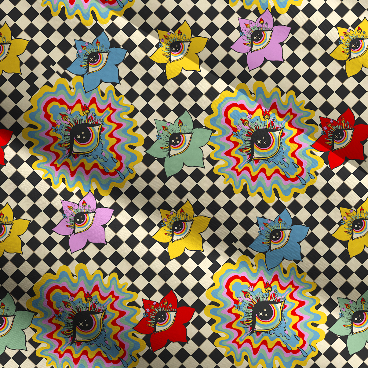 Purplehecate Trippy Vision Wide Straps Maxi Dress