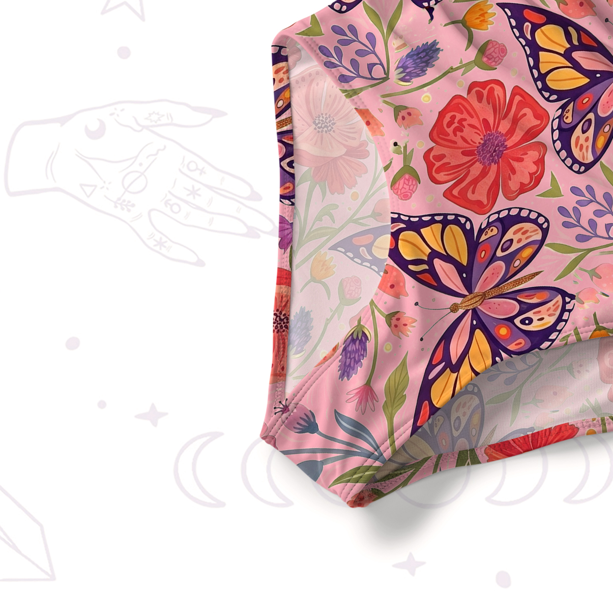 Purplehecate Enchanted Garden of Butterflies Slim-Strap Swimsuit