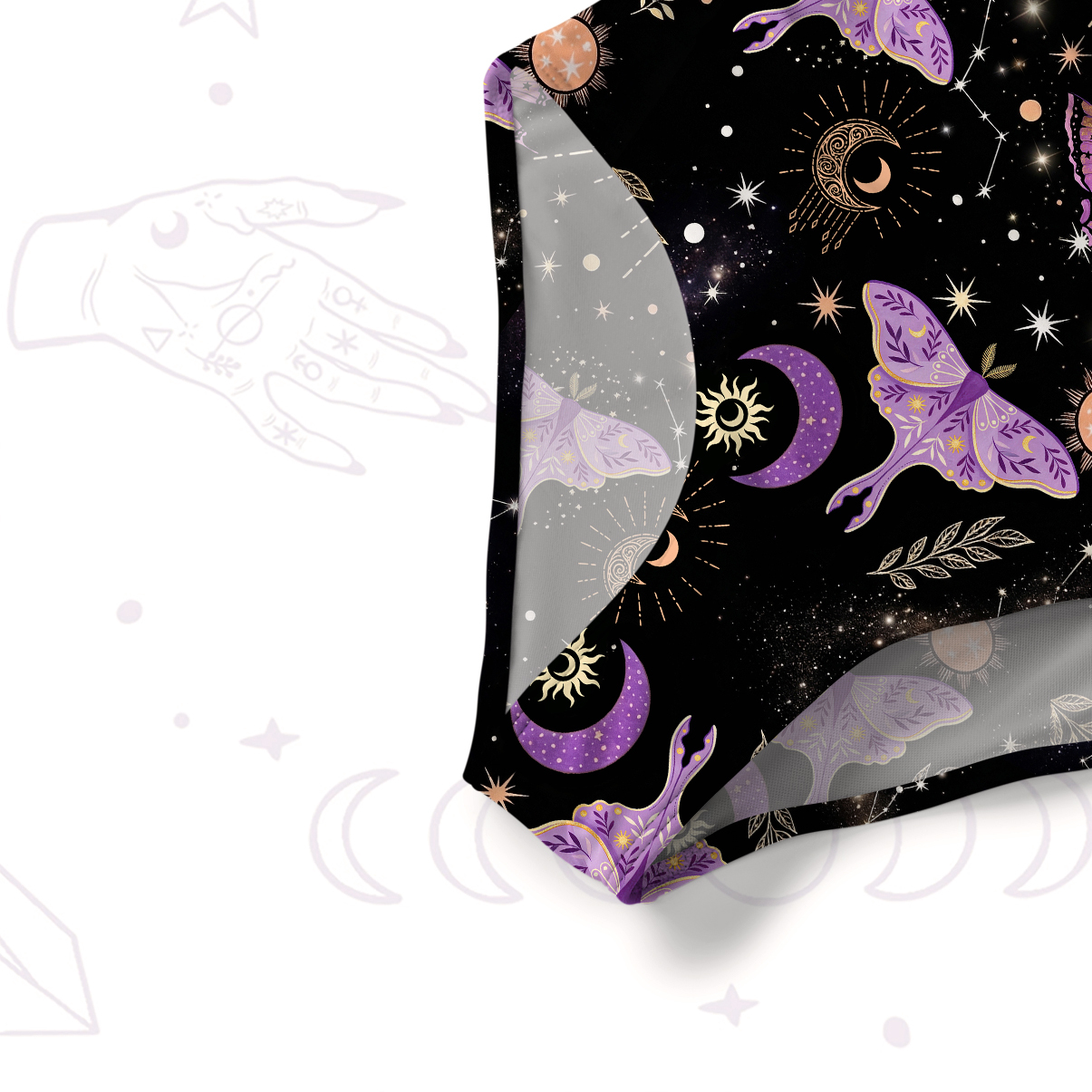 Purplehecate Starry Night Lunar Moth Slim-Strap Swimsuit
