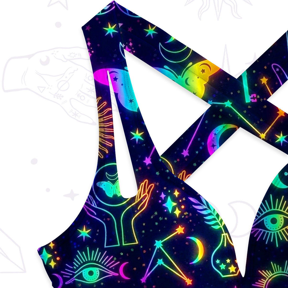 Purplehecate Blacklight Butterfly One-Piece Swimsuit