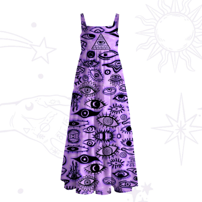 Purplehecate Realm of the All‑Seeing Eye Wide Straps Maxi Dress