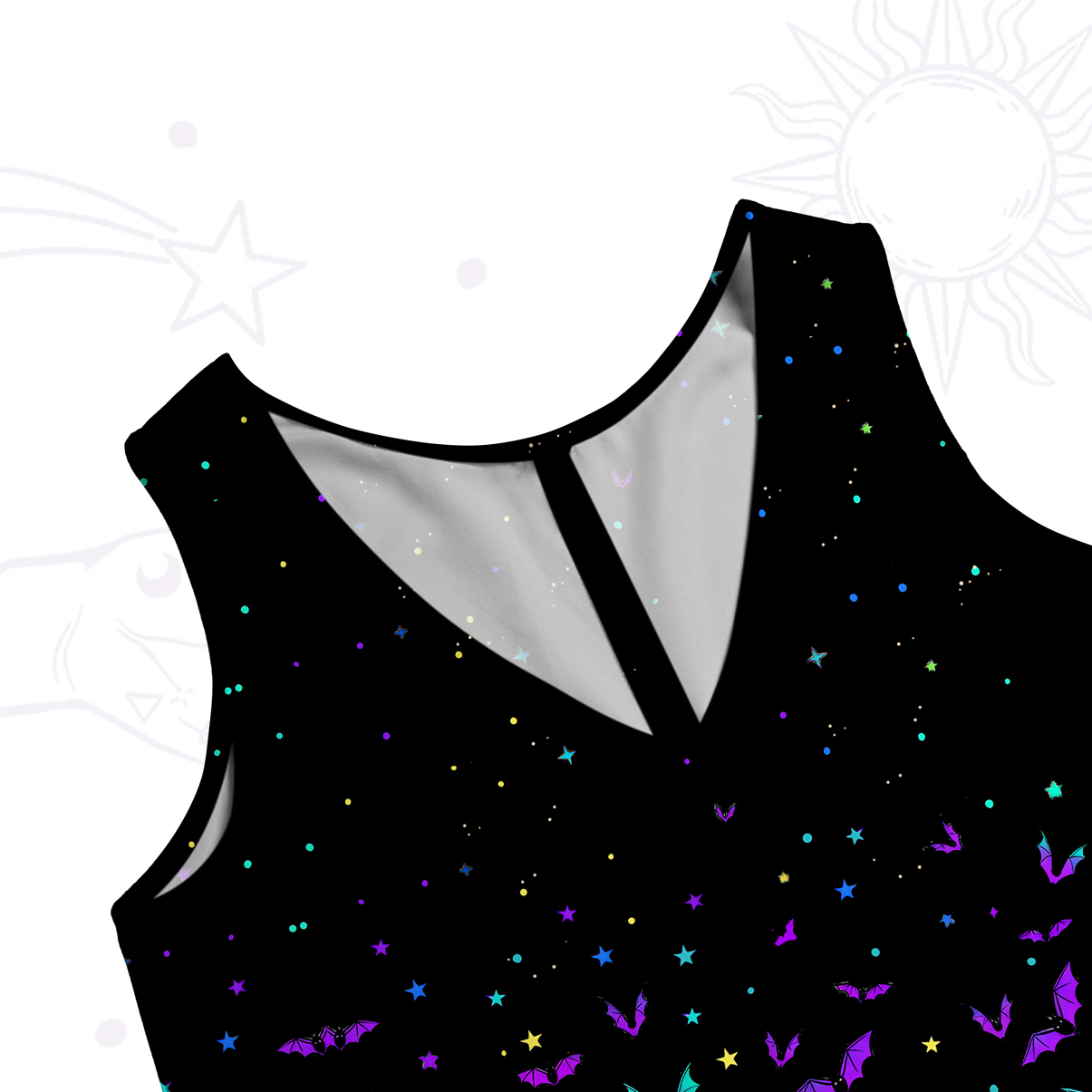 Purplehecate Rainbow Bat Wide Leg Jumpsuit