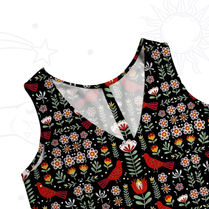 Purplehecate Mystic Forest Bird Wide Leg Jumpsuit