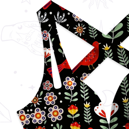 Purplehecate Mystic Forest Bird One-Piece Swimsuit