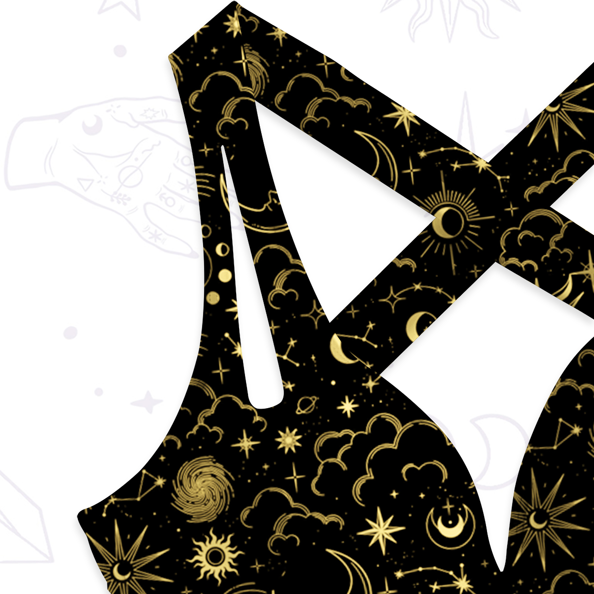 Purplehecate Mysterious Star & Moon One-Piece Swimsuit