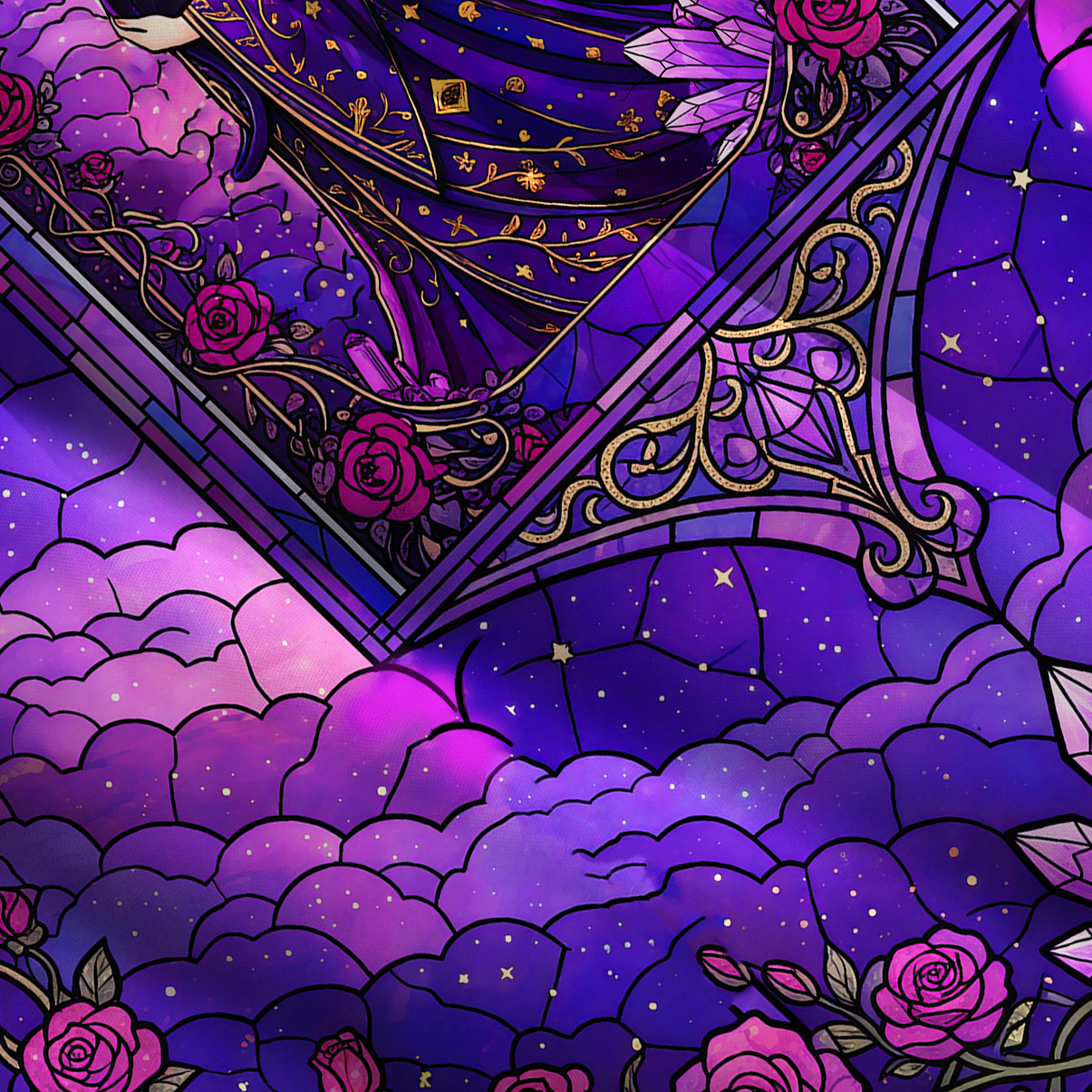 Purplehecate Moonlit Oracle Goddess Wide Straps Maxi Dress
