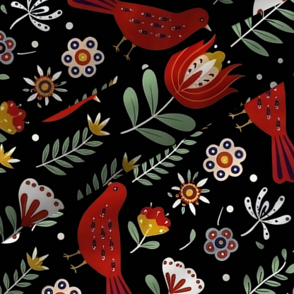 Purplehecate Mystic Forest Bird Spaghetti Strap Midi Dress