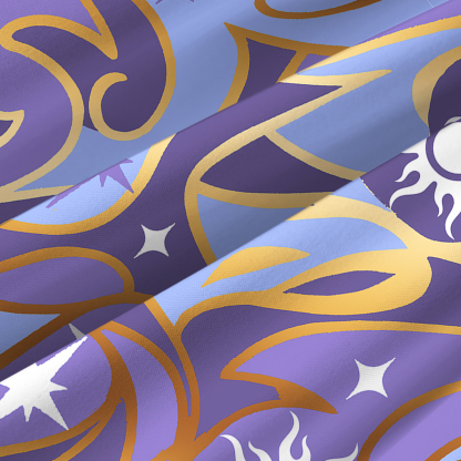 Purplehecate Divination Night Print Spaghetti Strap Midi Dress
