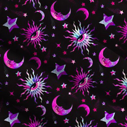 Purplehecate Celestial Eye Starlit Moon Wide Straps Maxi Dress