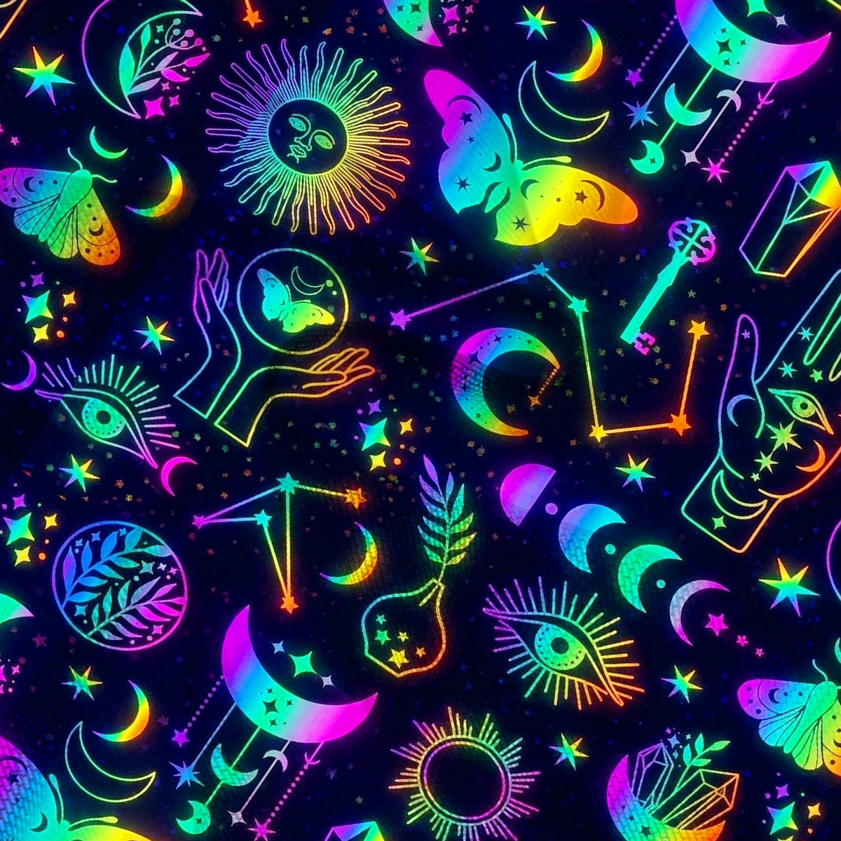 Purplehecate Blacklight Butterfly Mesh Cover Up Dress