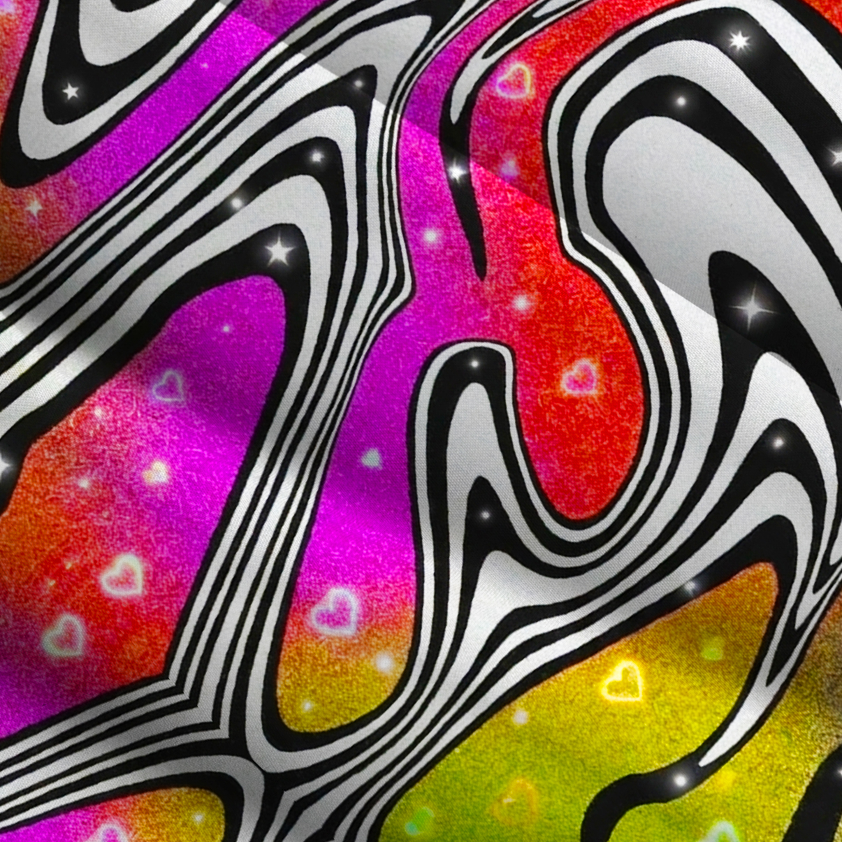 Purplehecate Liquid Psychedelic Rainbow Wide Straps Maxi Dress