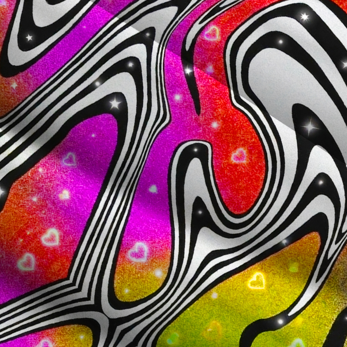 Purplehecate Liquid Psychedelic Rainbow Wide Straps Maxi Dress