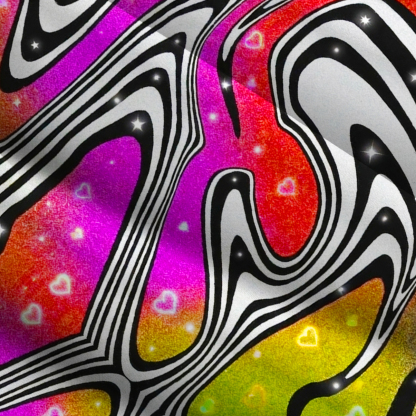 Purplehecate Liquid Psychedelic Rainbow Wide Straps Maxi Dress