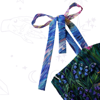 Purplehecate Starry Mystic Night Garden Cat Tie Shoulder Maxi Dress