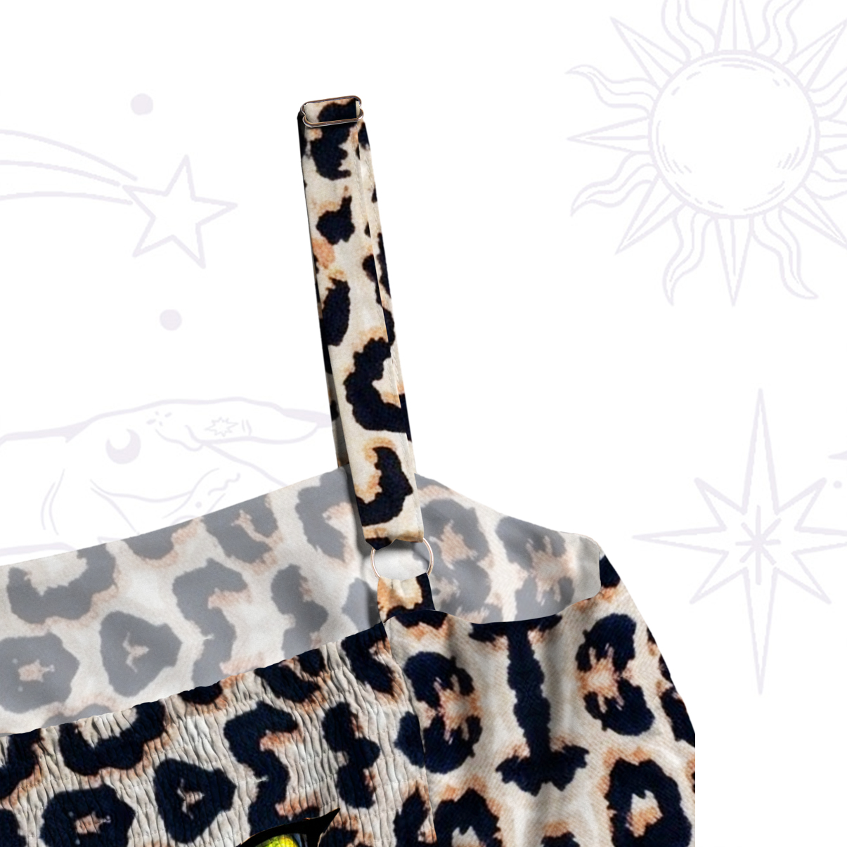Purplehecate Feral Eyes Leopard Wide Straps Maxi Dress