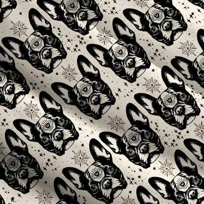 Purplehecate Mystic Boston Terrier Wide Straps Maxi Dress