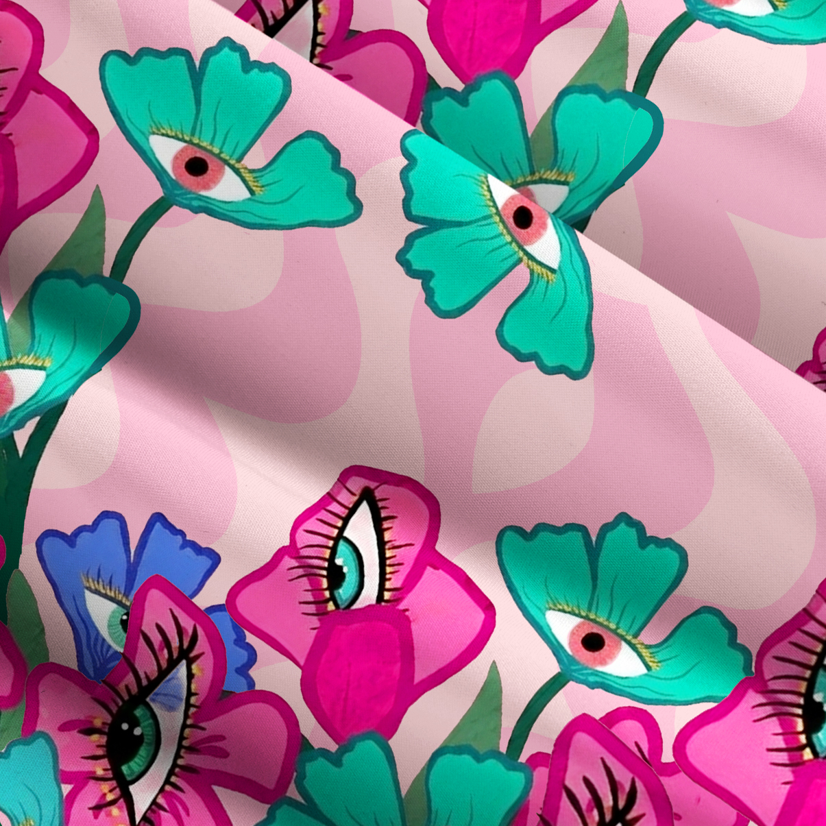 Purplehecate Trippy All‑Seeing Flowers Wide Straps Maxi Dress